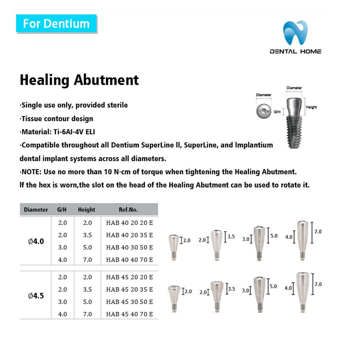 For Dentium Healing Abutment