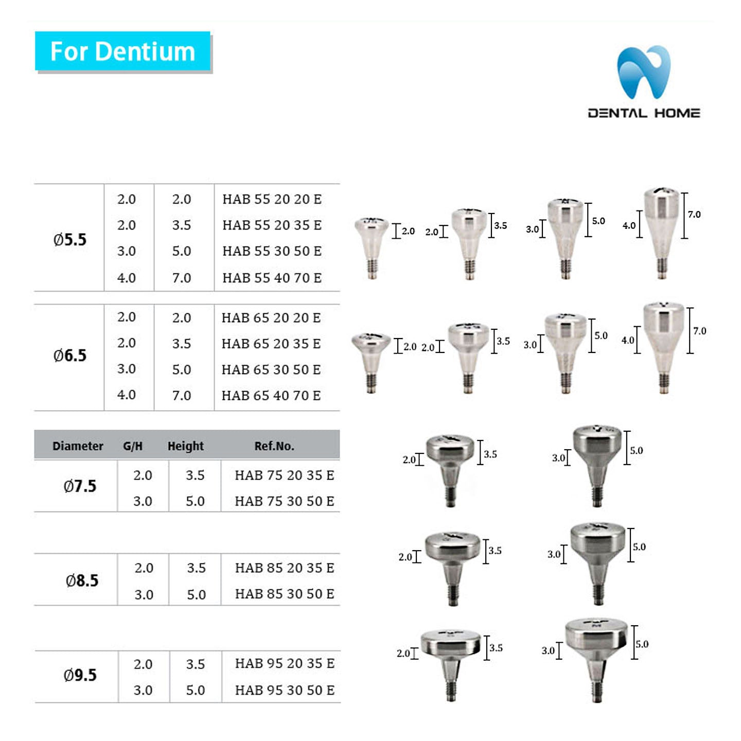 For Dentium Healing Abutment
