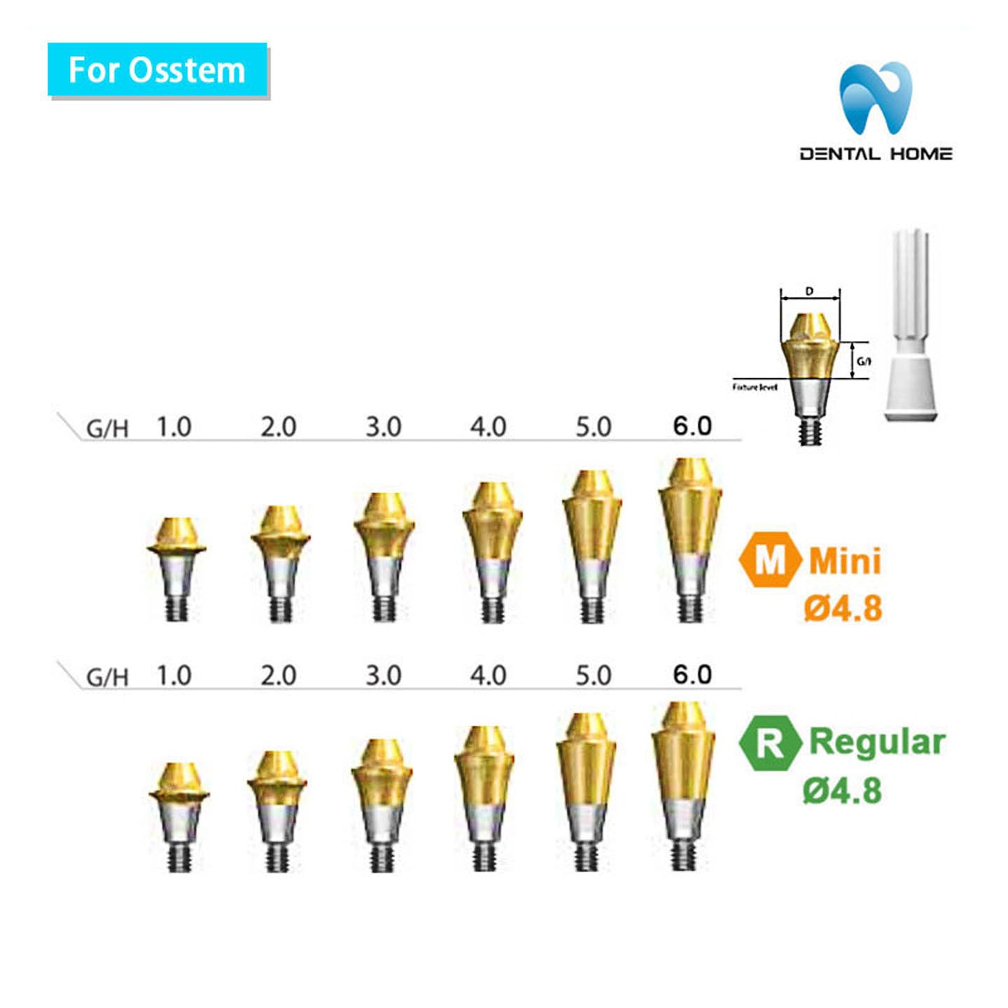 For Osstem Multi unit Straight Abutment