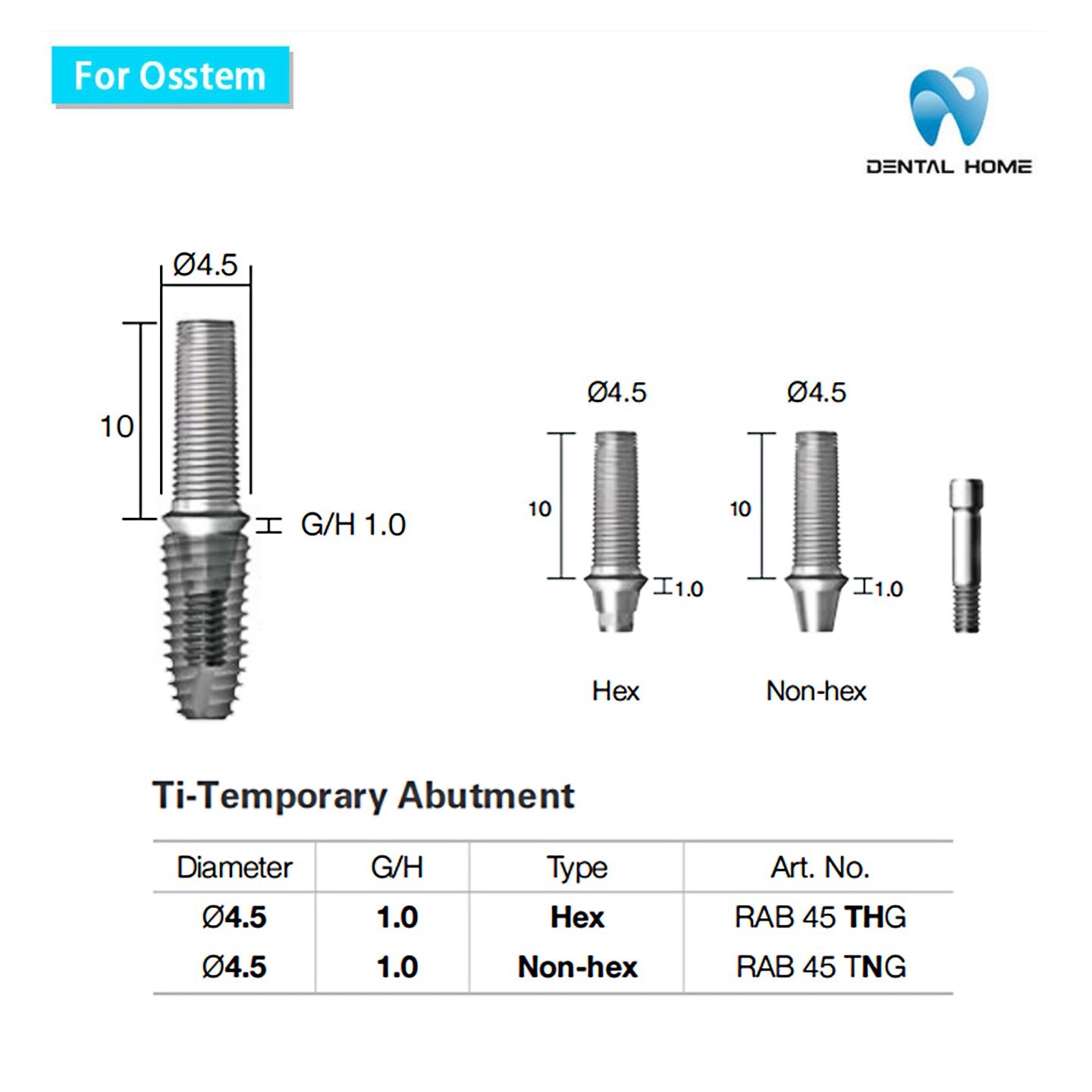 For Dentium Temporary Abutment