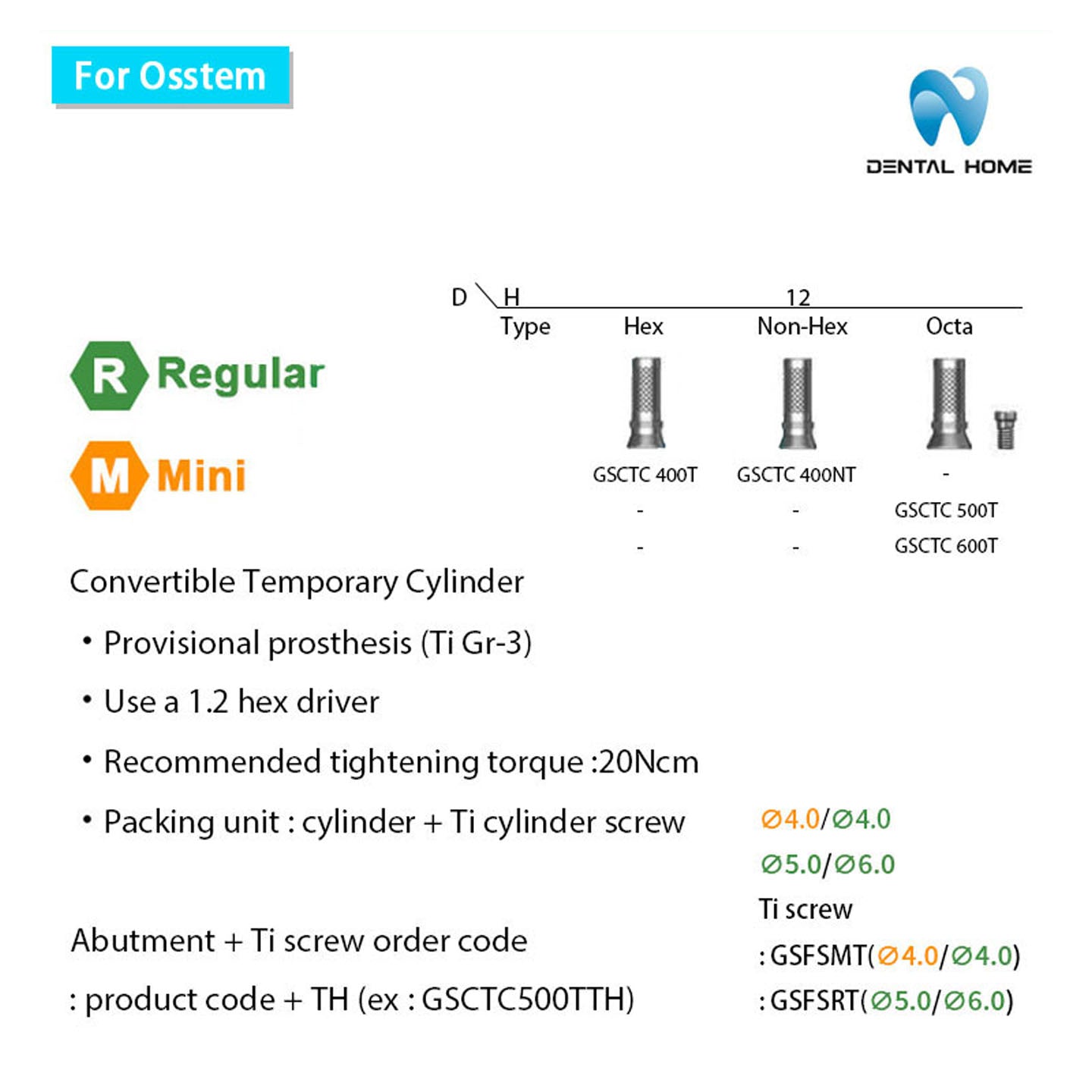 For Osstem Multi unit Temporary cylinder