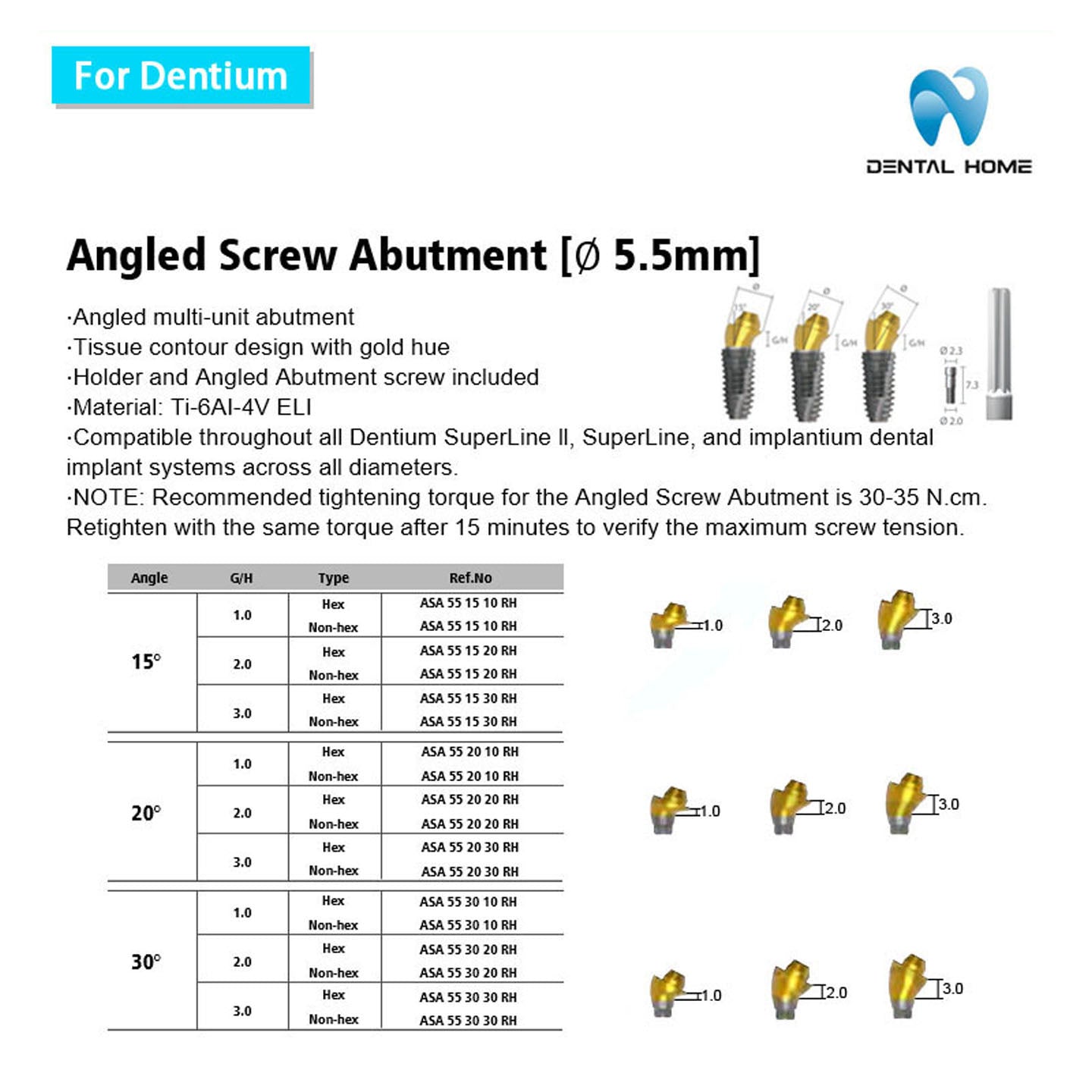 For Dentium Multi unit Straight Abutment
