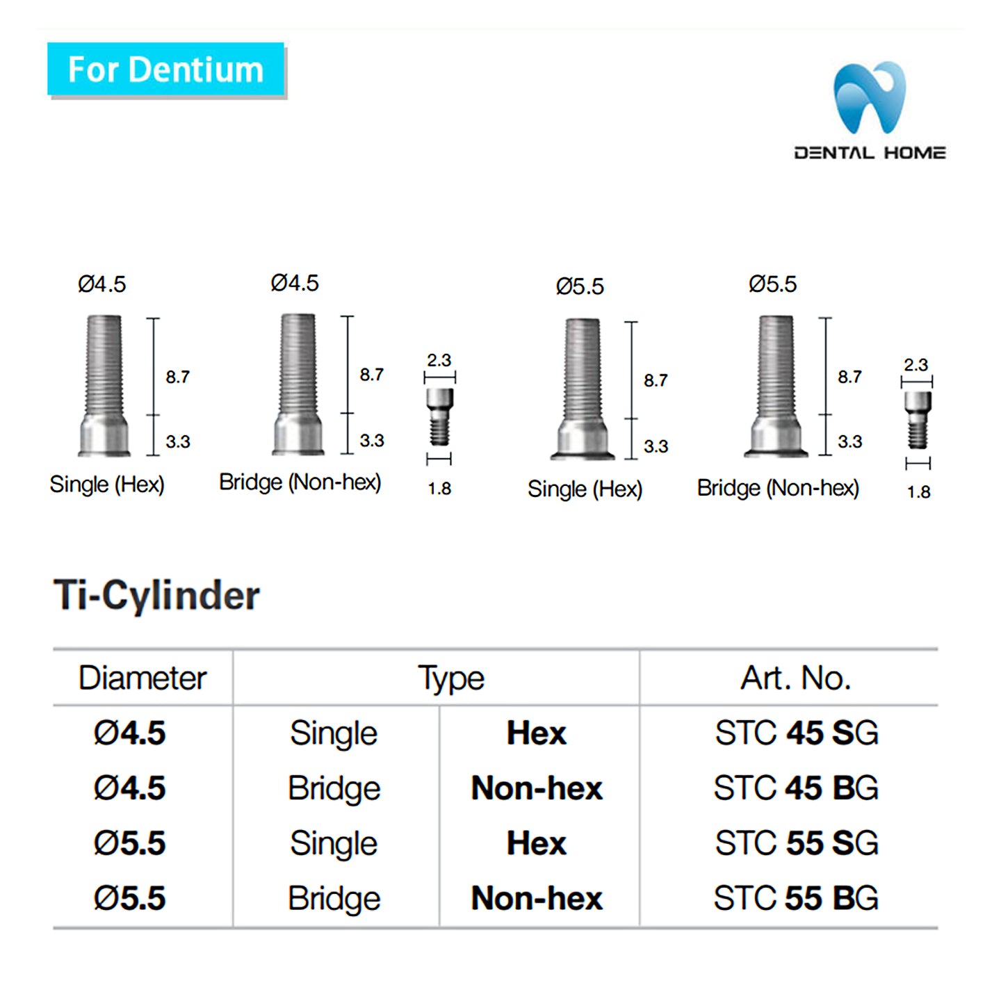 For Dentium Multi unit Temporary cylinder