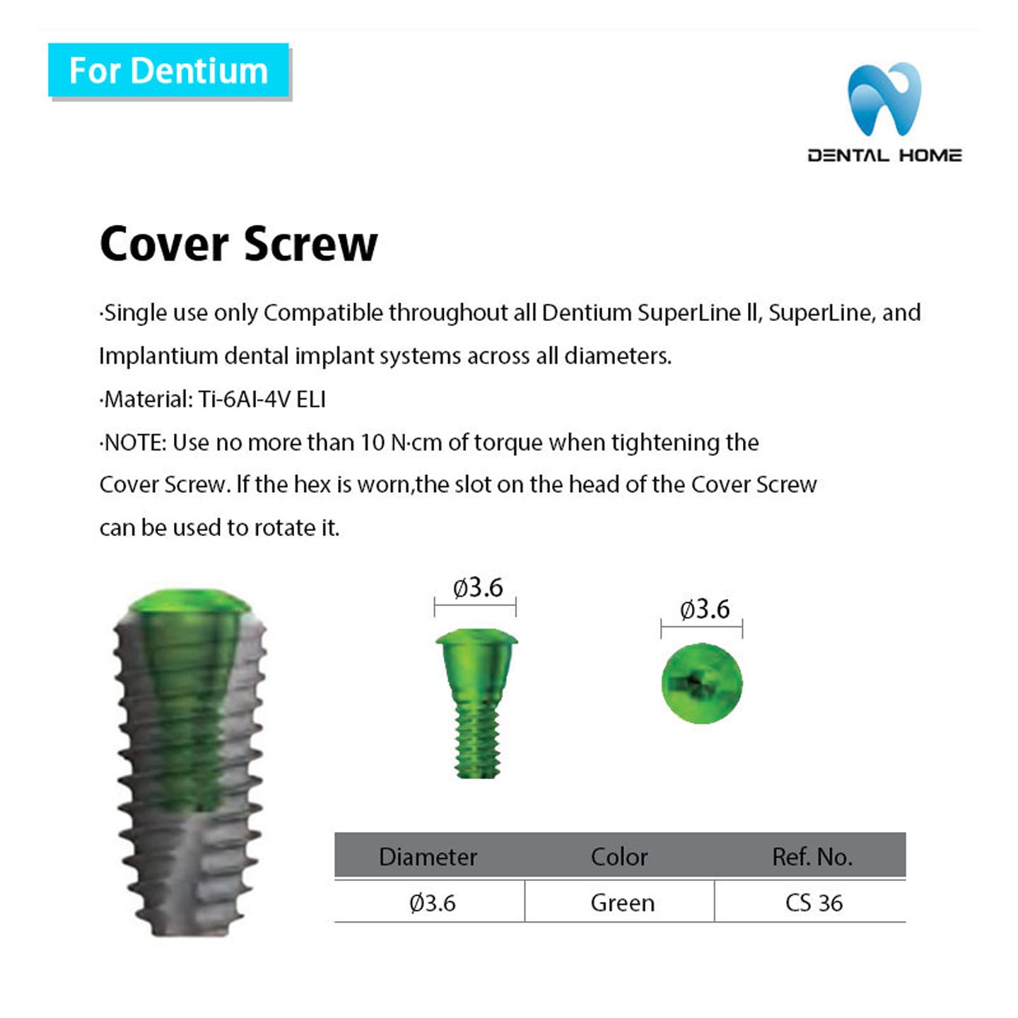 For Dentium Cover Screch