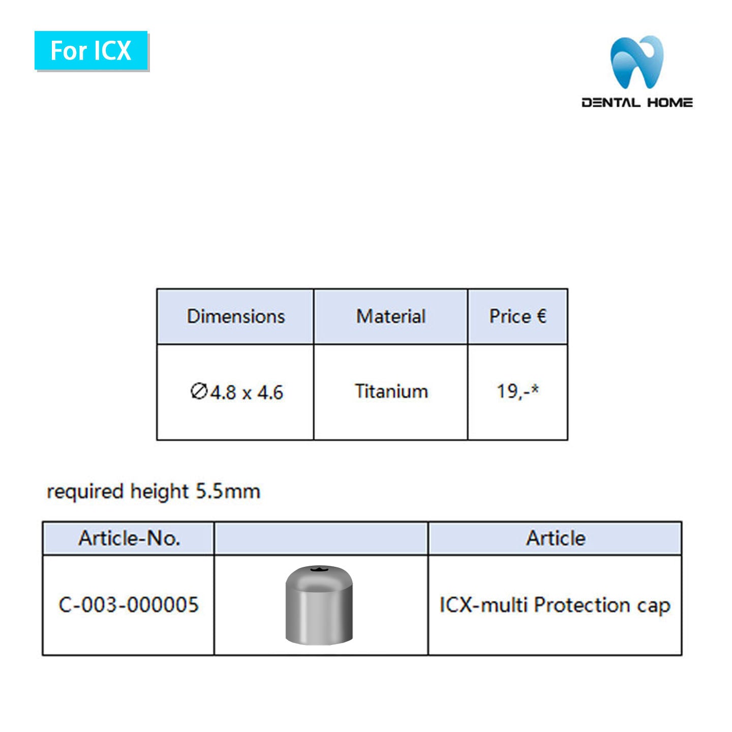 For ICX Multi unit Healing cap