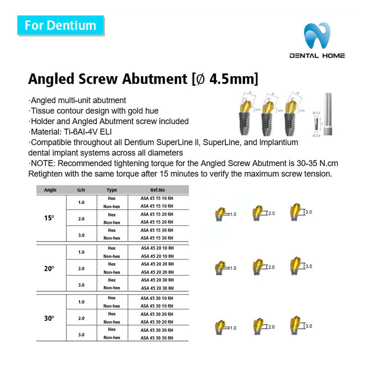 For Dentium Multi unit Straight Abutment