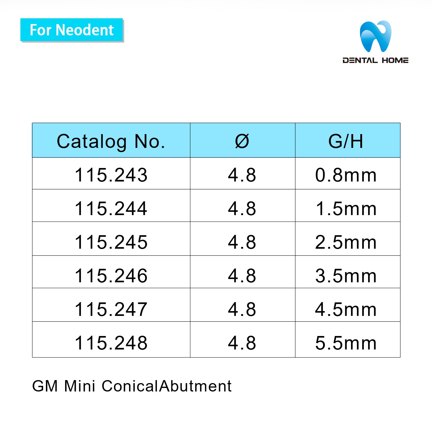 For Neodent Multi unit Straight Abutment Mini GM