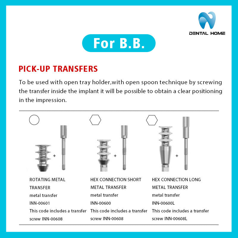 For B.B. Fixture Pick-up ImpressionCoping