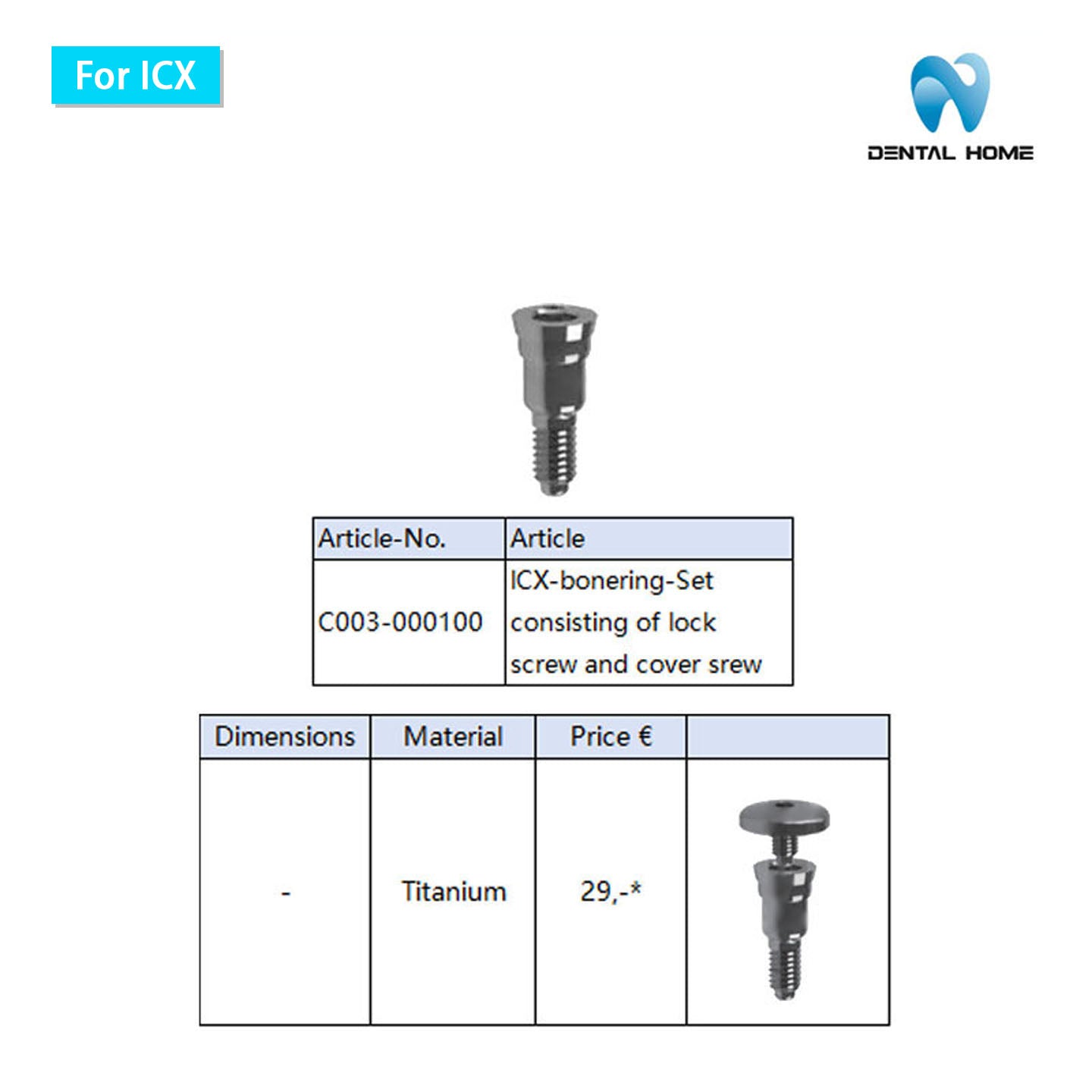 For ICX Cover Screw