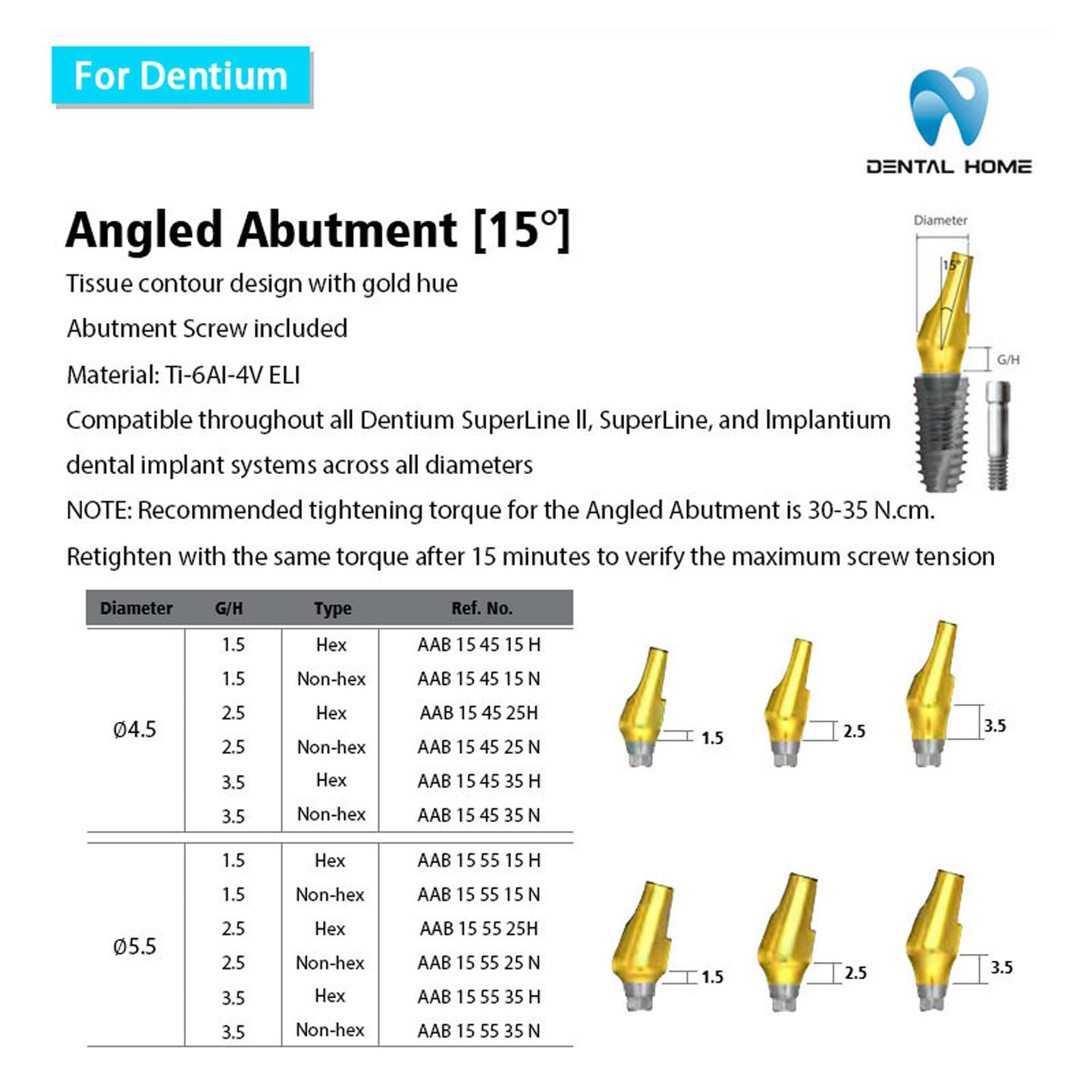 For Dentium Angled abutment