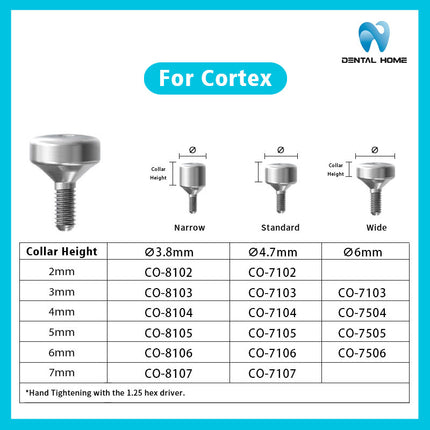 Suitable for Cortex Healing Abutment Screws