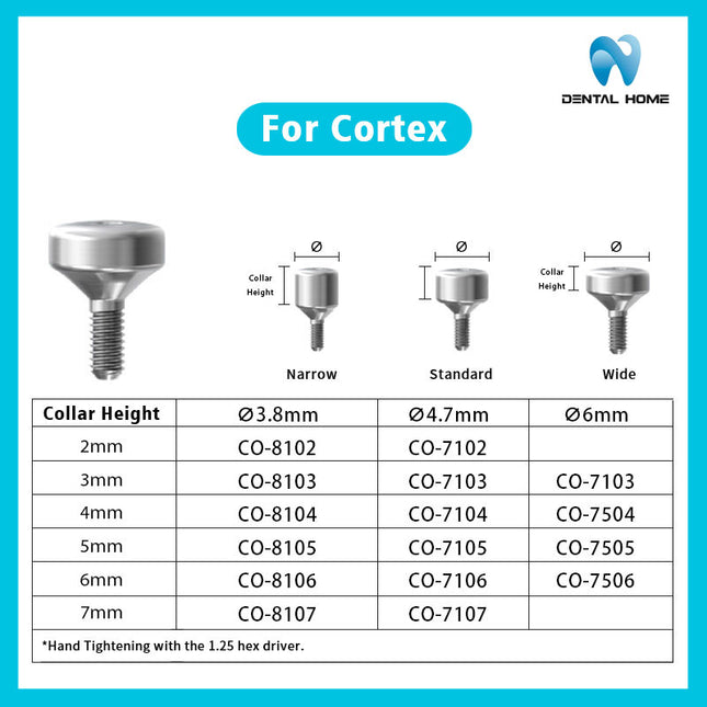 Suitable for Cortex Healing Abutment Screws