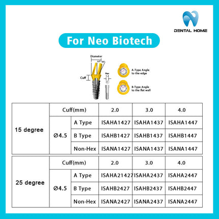 Подходит для готового углового абатмента Neobiotech, замена углового имплантата, титановая подложка
