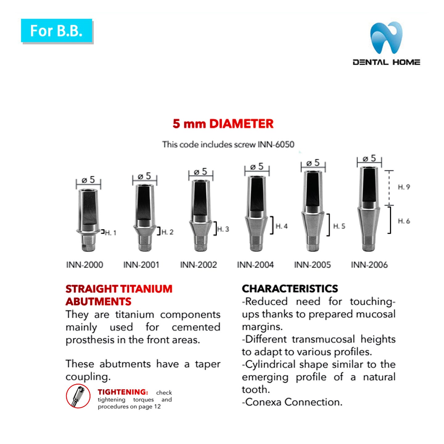 For B.B.  Transfer Abutment