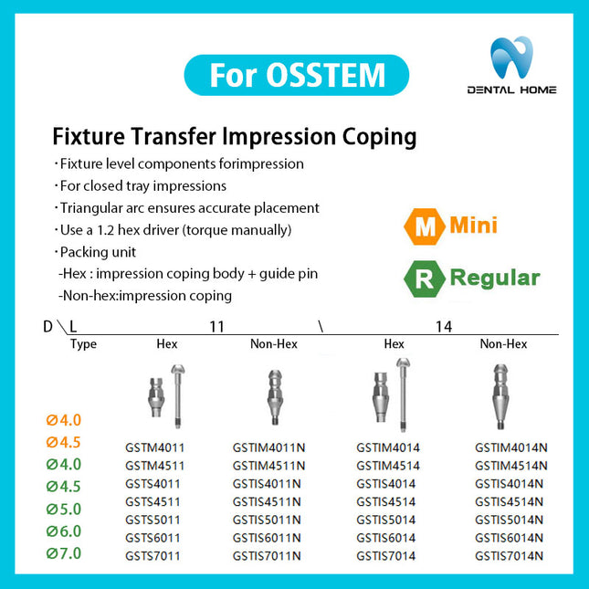 Подходит для переносной балки OSSTEM, открывающейся под слепочный колпачок для переносной балки, замены имплантата, временного субстрата из титанового сплава