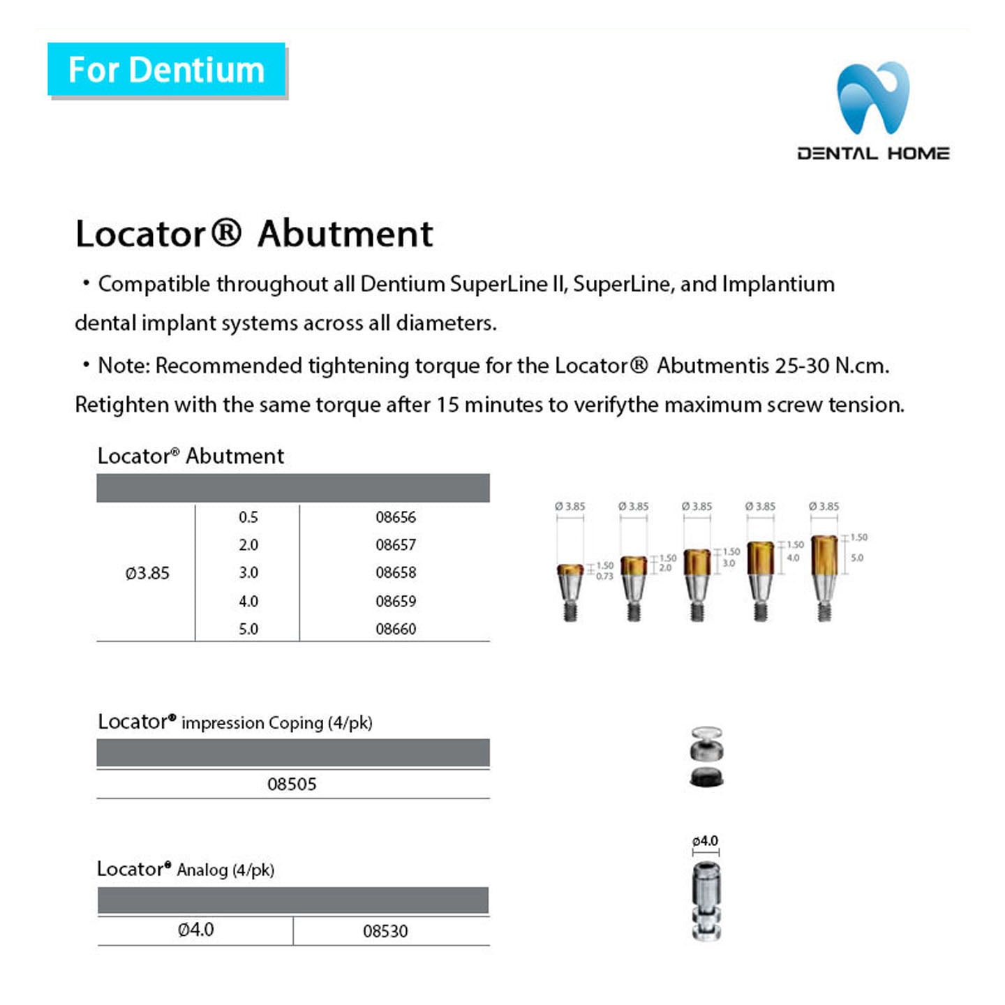 For Dentium Locator Abutment