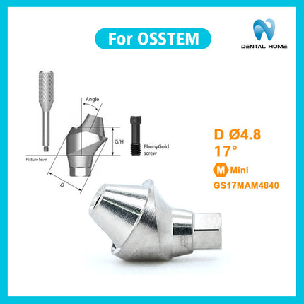 Подходит для немедленного ремонта угловых имплантатов с использованием композитного углового абатмента OSSTEM