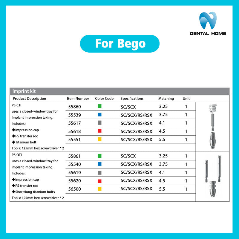 For Bego Fixture Transfer Impression Coping