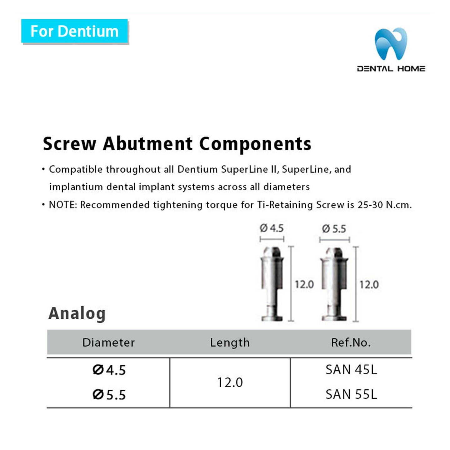 For Dentium Multi unit Lab Analog