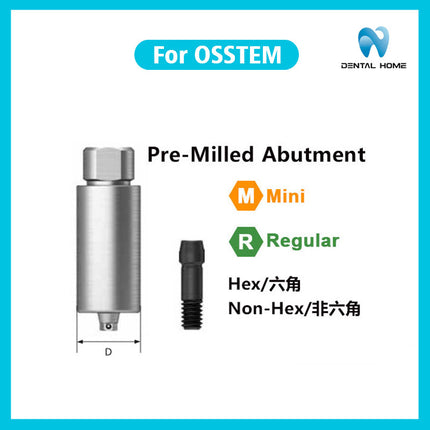 Подходит для предварительно фрезерованных штифтов из титанового сплава OSSTEM в качестве сменных имплантатов
