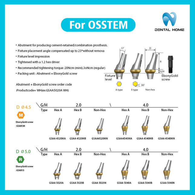 Suitable for Osstem GS Angled Multi-Unit Abutment