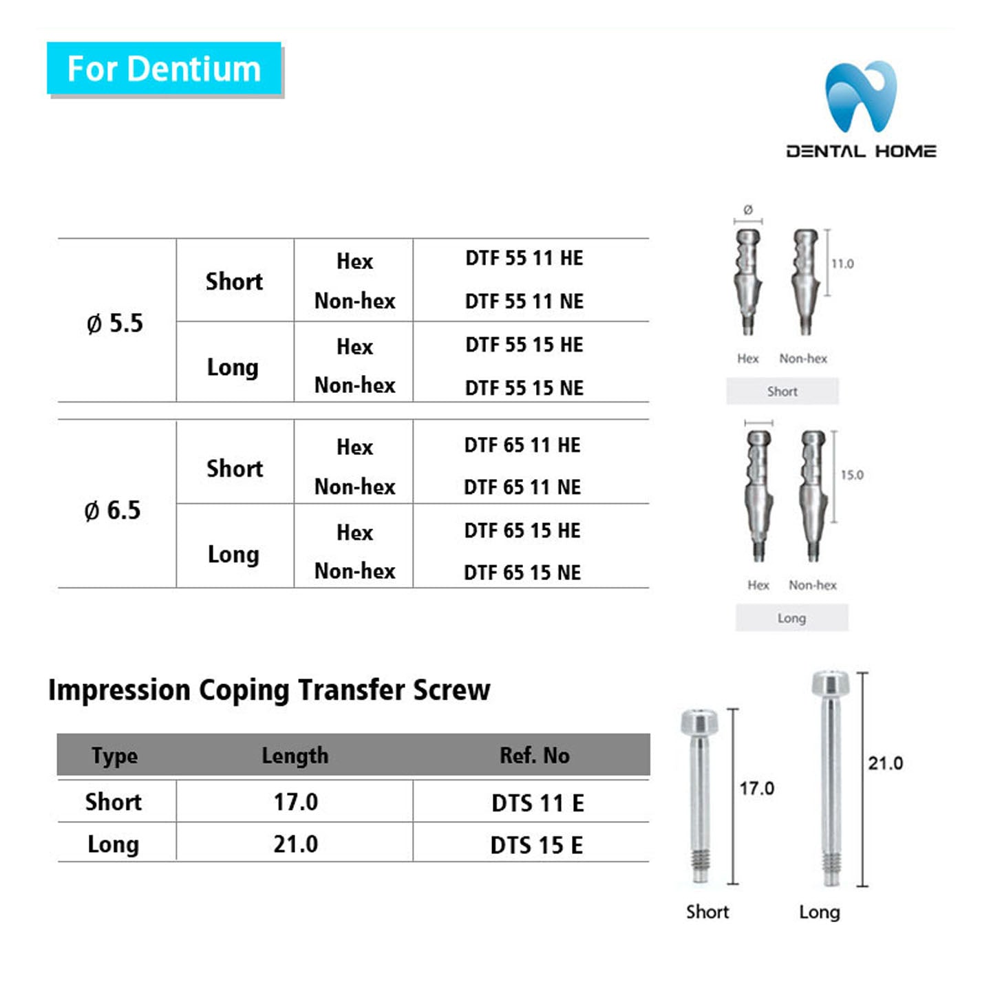 For Dentium Fixture Transfer ImpressionCoping