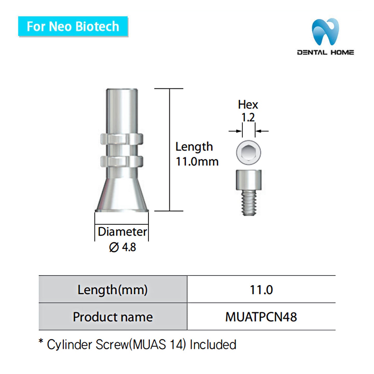 For Neobiotech Multi unit Temporary cylinder