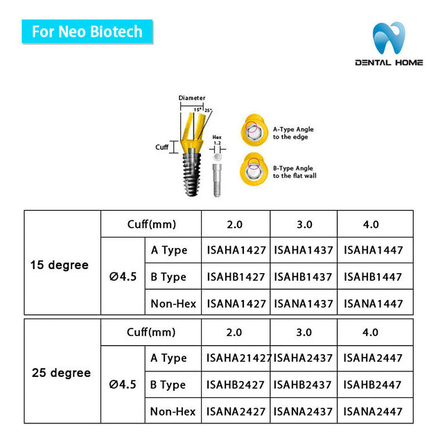 For Neobiotech Angled abutment