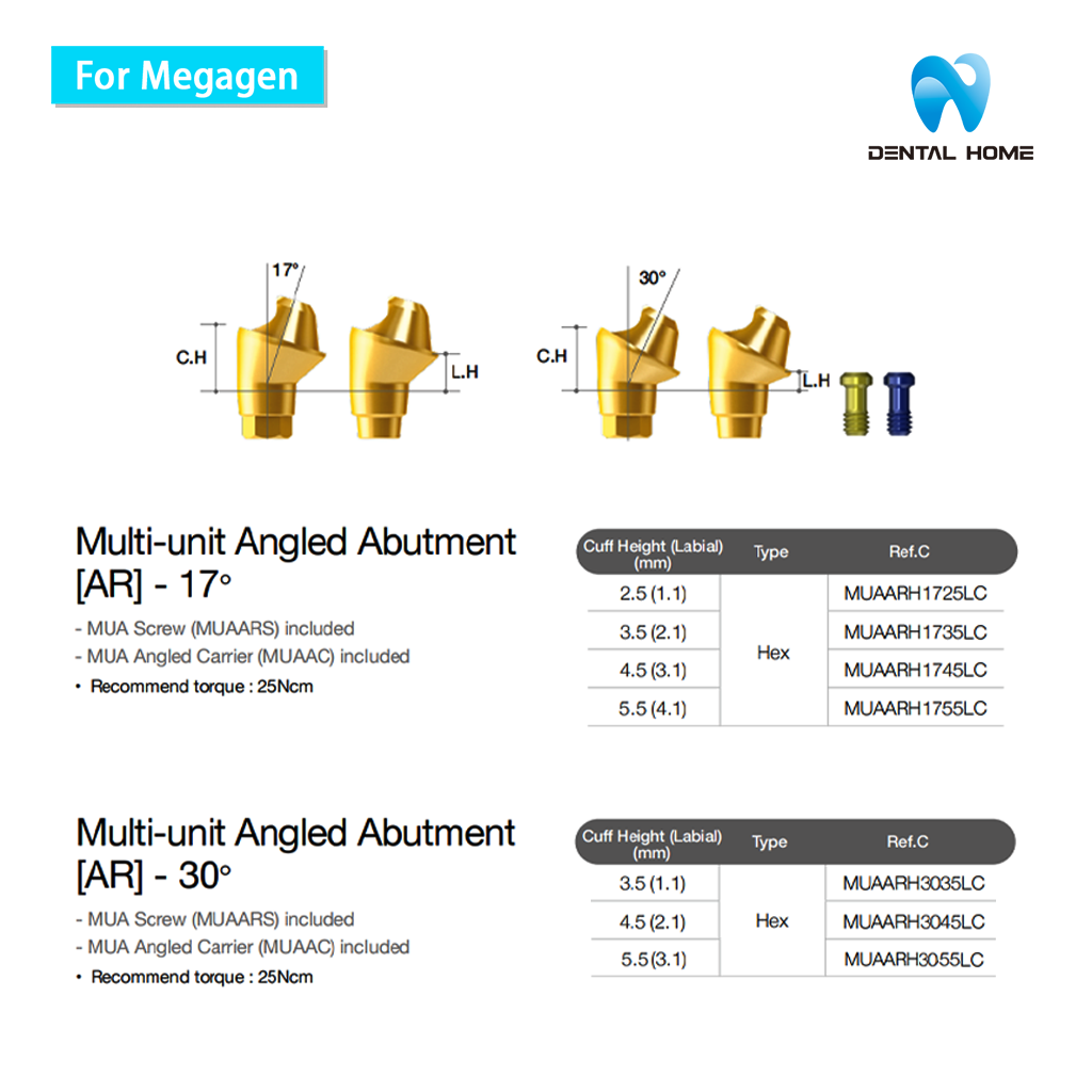 MegaGen Compatible N-Type Multi-Unit Angled Abutment | AnyRidge