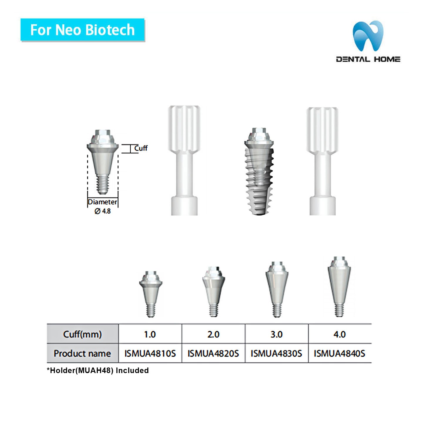 For Neobiotech Multi unit Straight Abutment