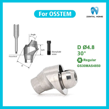 Подходит для немедленного ремонта угловых имплантатов с использованием композитного углового абатмента OSSTEM