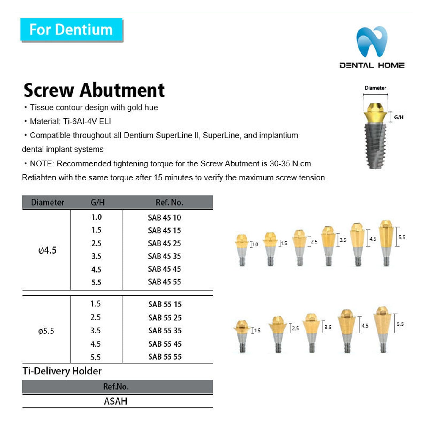 For Dentium Multi unit Straight Abutment