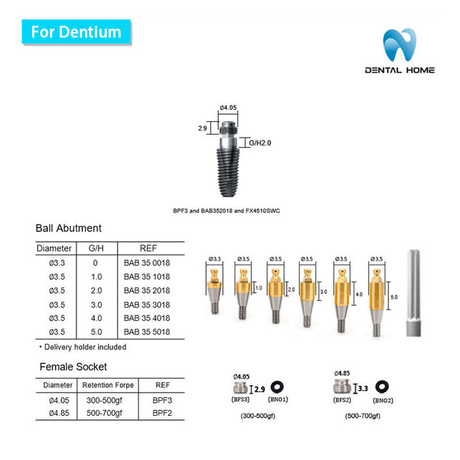For Dentium Ball Abutment