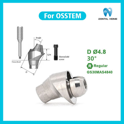 Подходит для немедленного ремонта угловых имплантатов с использованием композитного углового абатмента OSSTEM