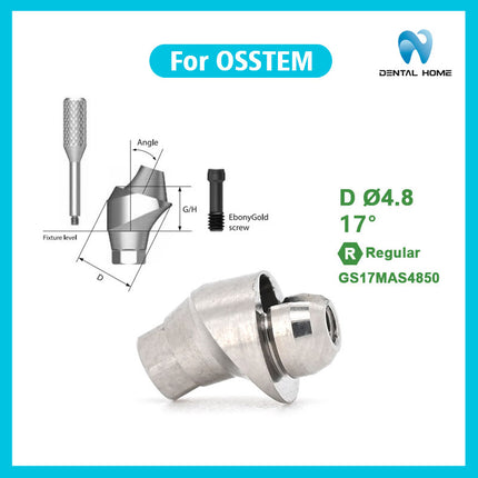 Подходит для немедленного ремонта угловых имплантатов с использованием композитного углового абатмента OSSTEM