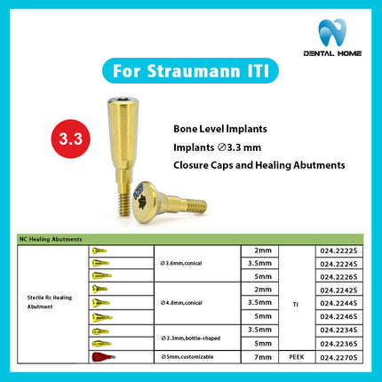 Подходит для формирователя десны Straumann ITl, позиционирующего винта NC, сменного имплантата, композитного защитного колпачка