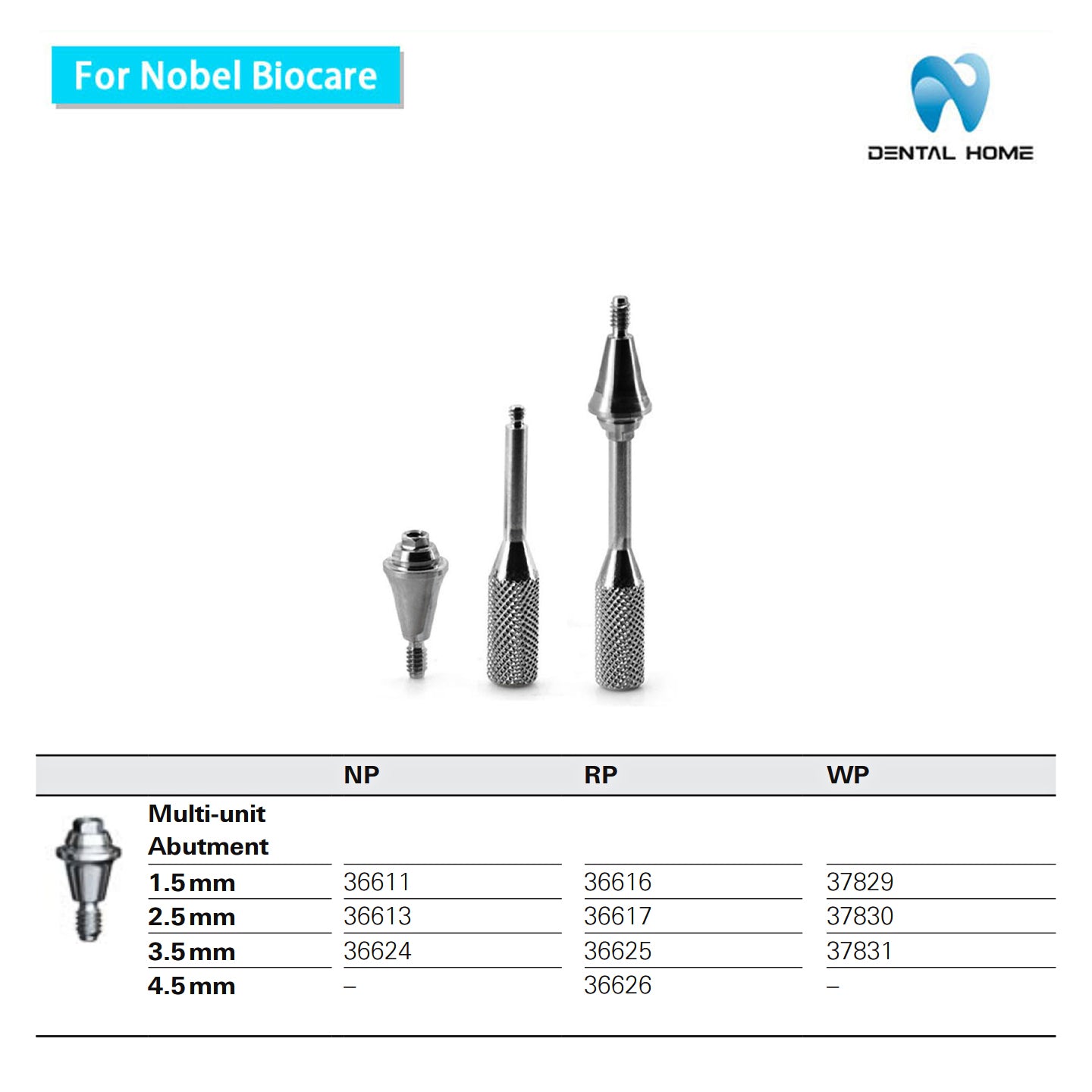 For Nobel Biocare Multi unit Straight Abutment