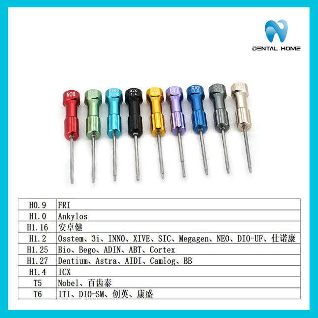 Dental Implant Laboratory Screwdriver- Complete Model Range