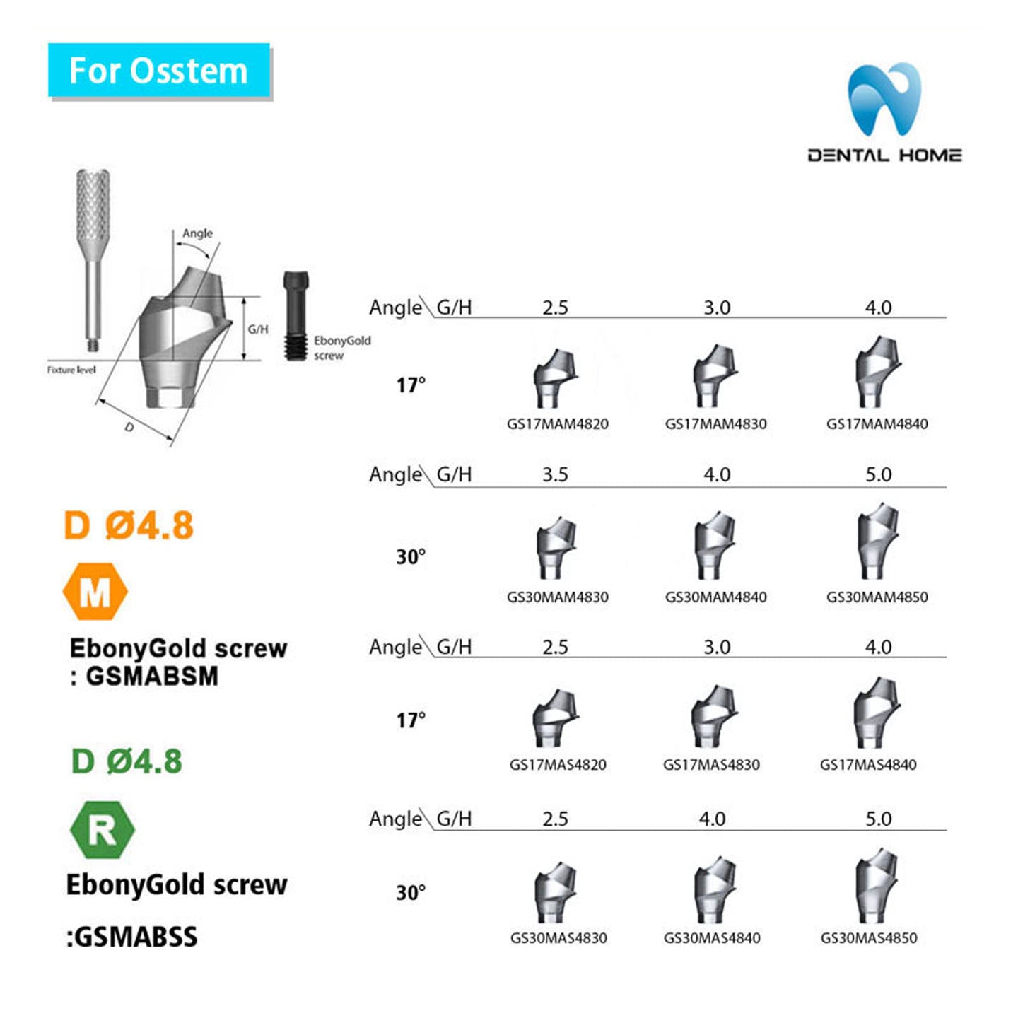 For OSSTEM Multi Angled Abutment