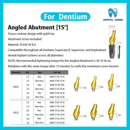 Подходит для восстановленного Dentium готового углового абатмента из титанового сплава для замены имплантата.