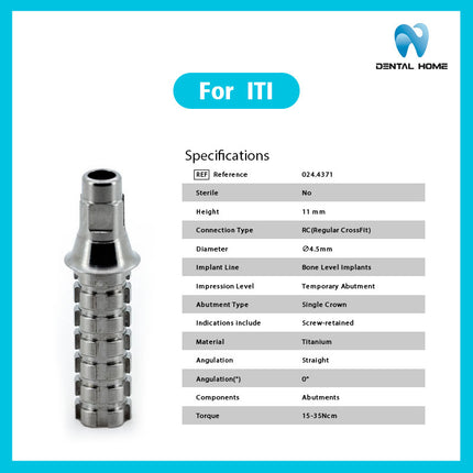 Стандартный временный абатмент Straumann LTL для восстановления, титановый субстрат, замена имплантата, центральный винт, Бесс