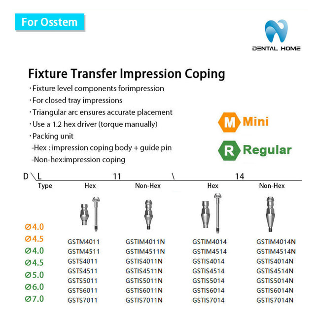 For OSSTEM Fixture Transfer Impression Coping