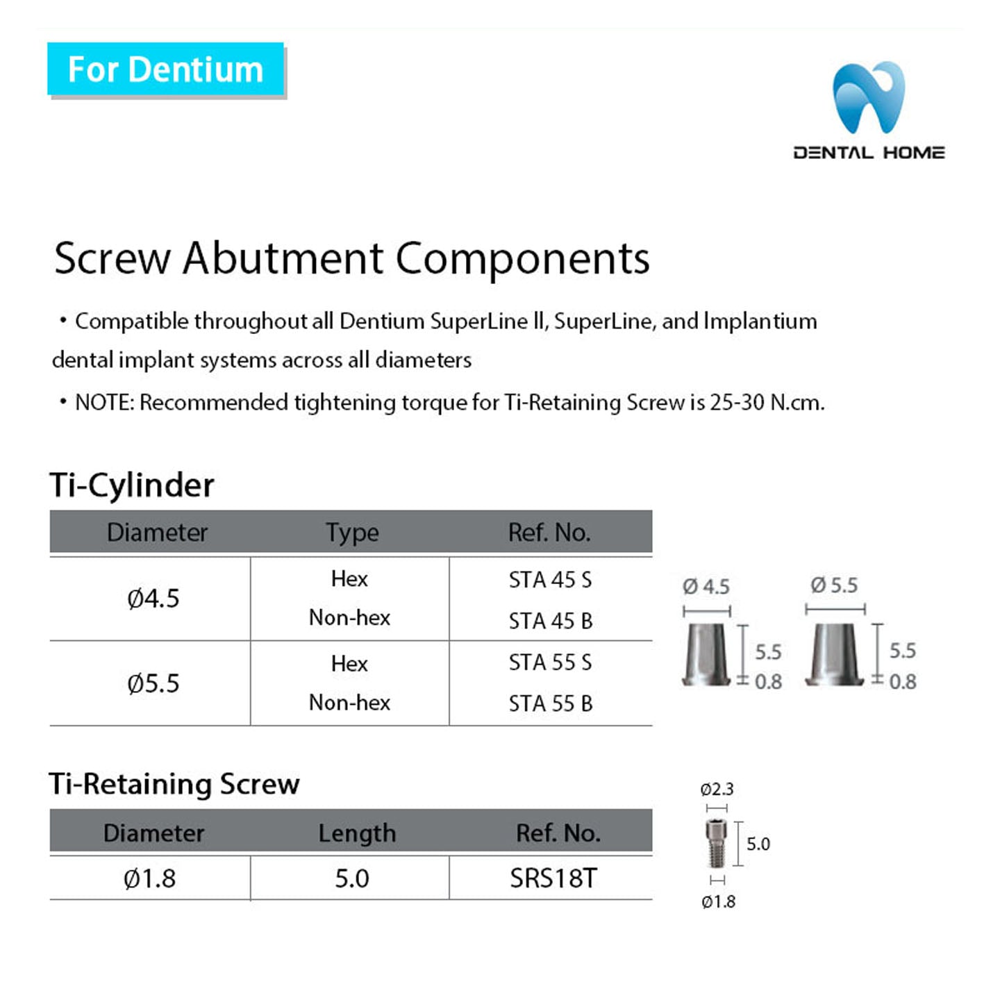 For Dentium Multi unit Ti base
