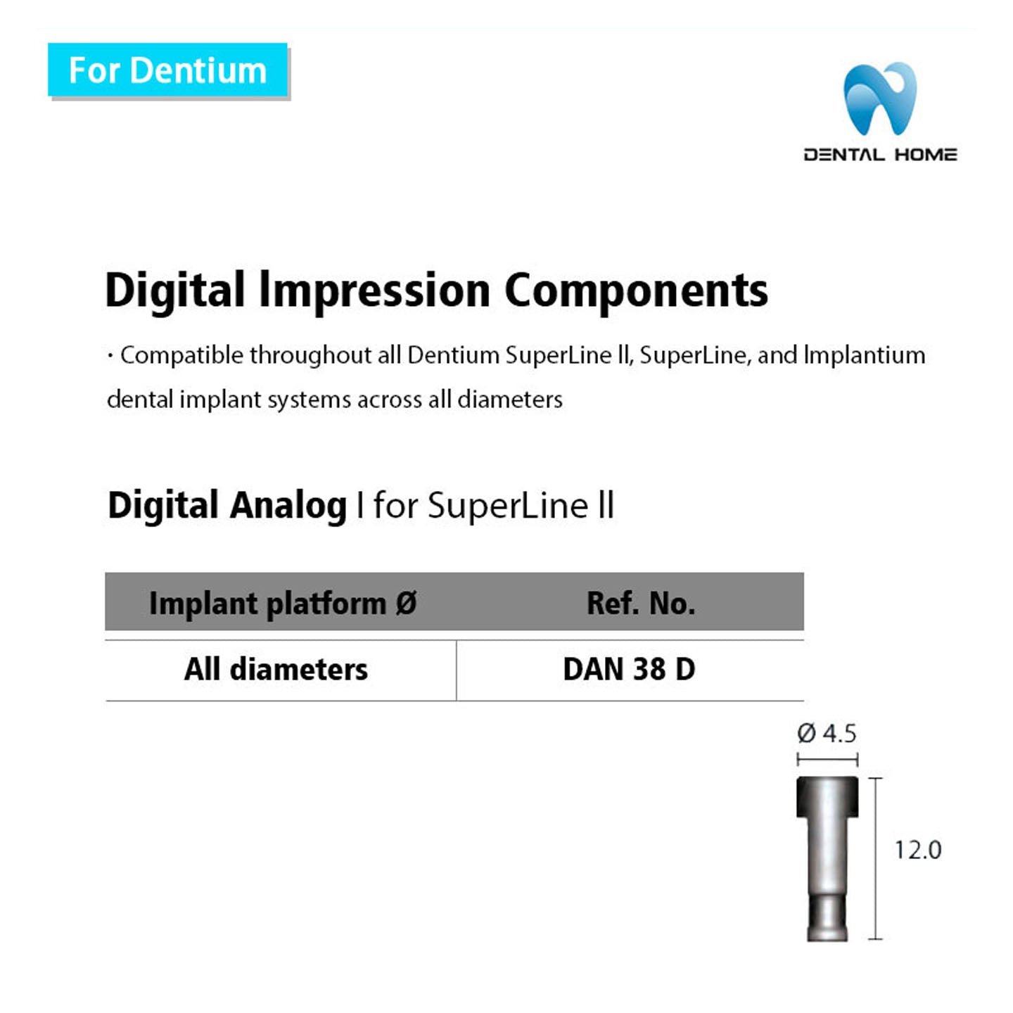 For Dentium Fixture Lab Analog